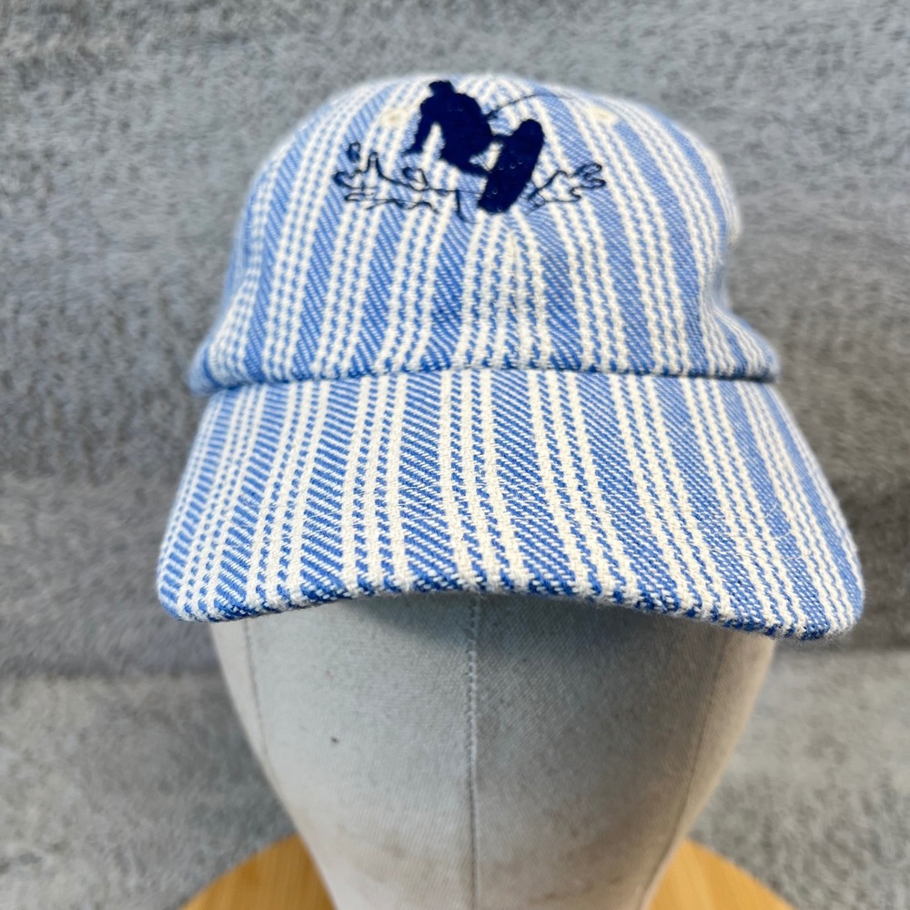 No Boundaries Blue White Striped Wakeboarder Embroidered Baseball Cap One Size